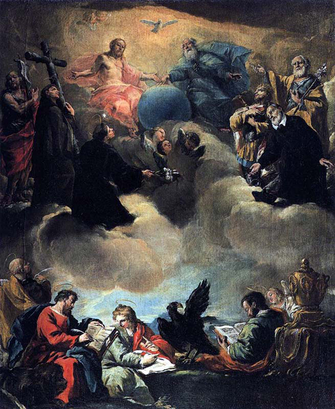 The Four Evangelists and the Holy Trinity